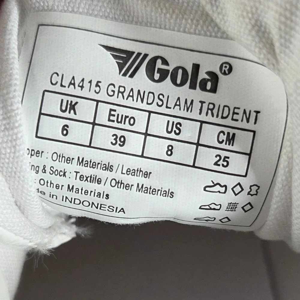 Gola Grandslam Trident Womens Sneakers White Orange Blue CLA415 Size US‎ 8